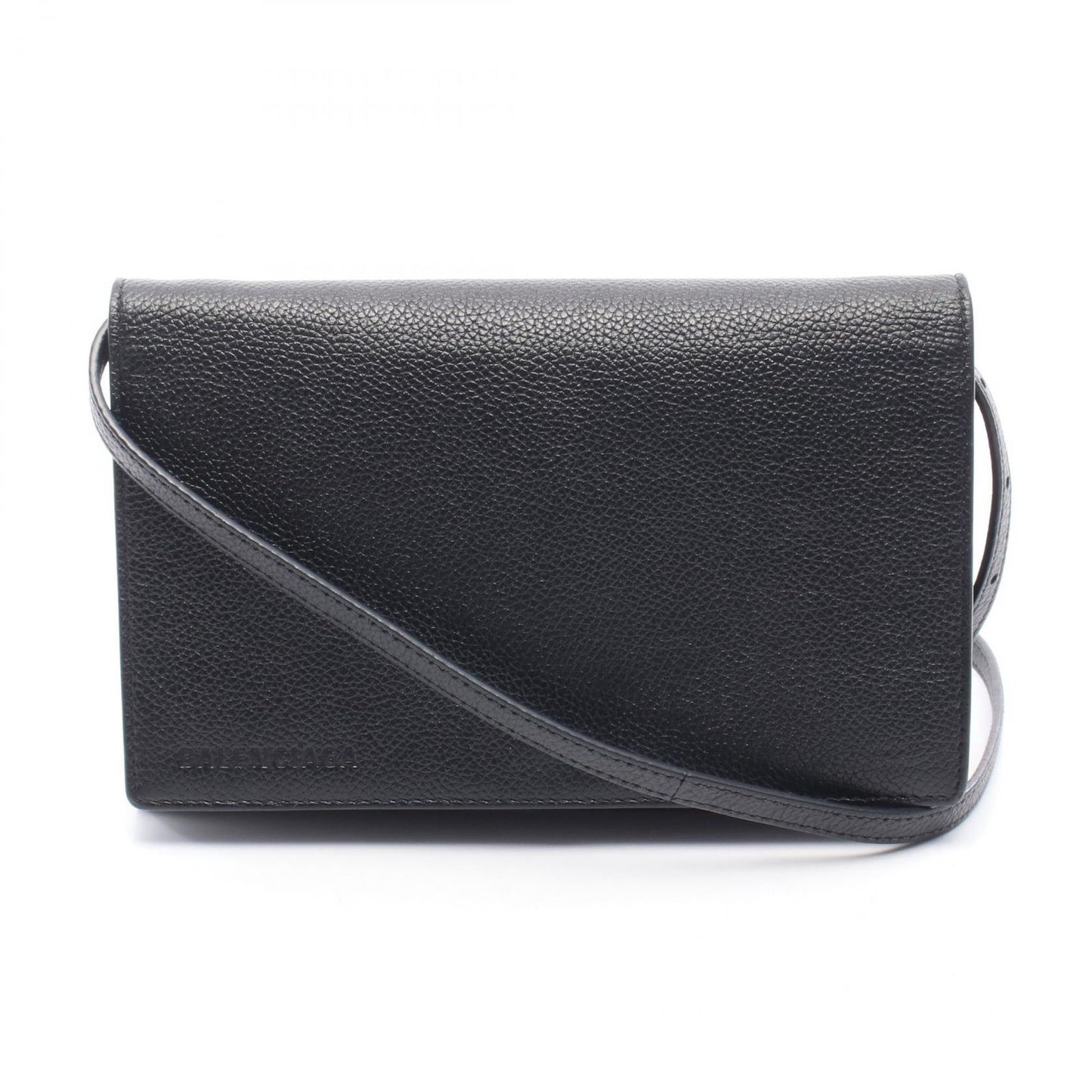 Balenciaga Shoulder Bag Logo Bag Black Leather