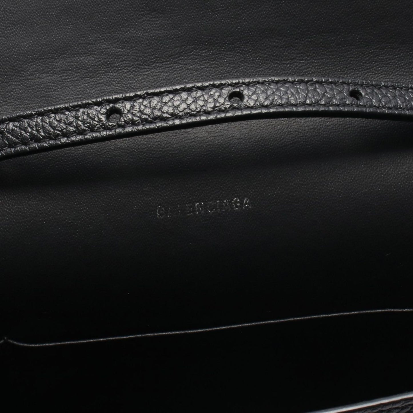 Balenciaga Shoulder Bag Logo Bag Black Leather — view 4