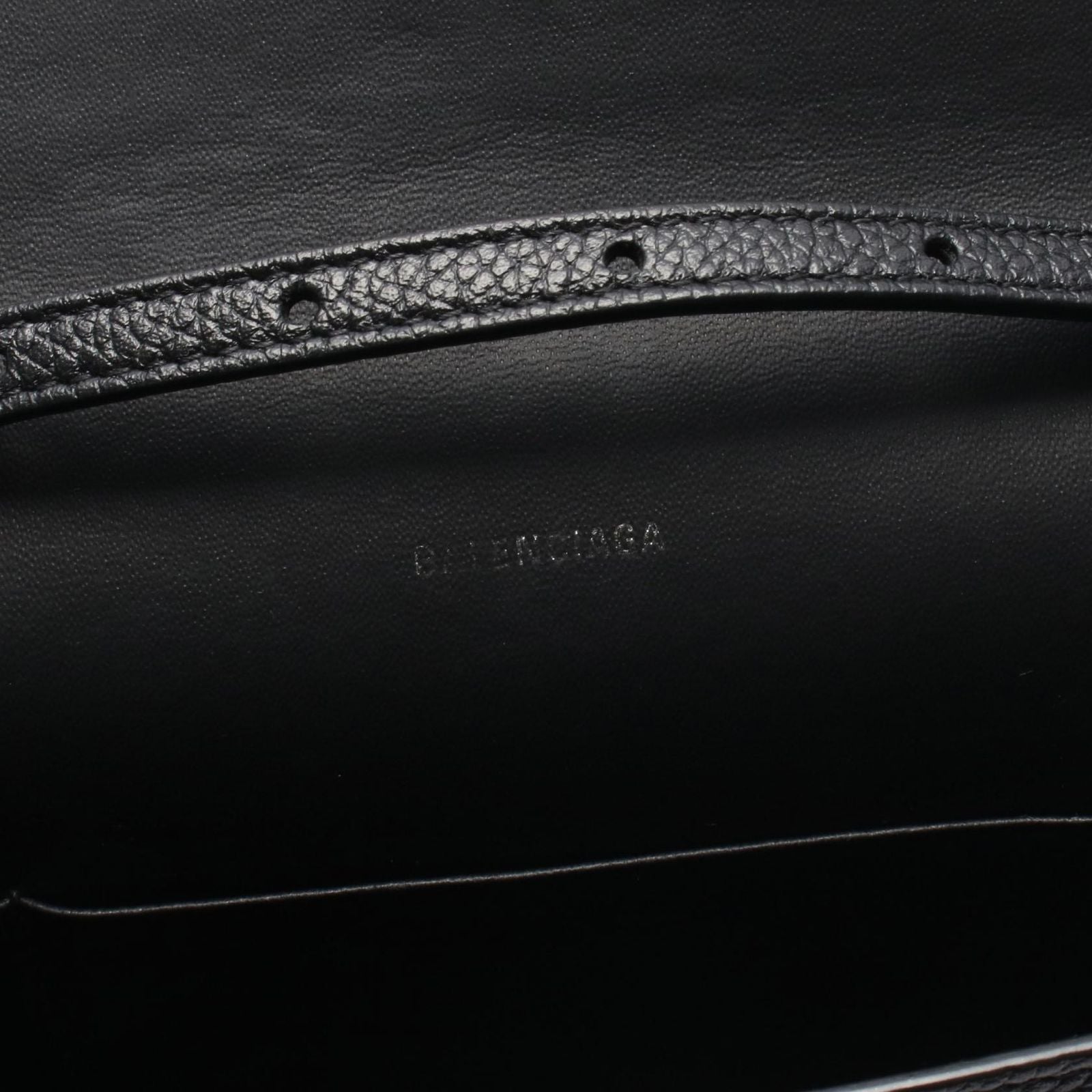 Balenciaga Shoulder Bag Logo Bag Black Leather — view 4