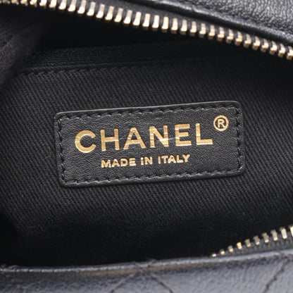 Chanel Shoulder Bag CC Logo Black Leather CC Vanity 2-Way Chain — view 4