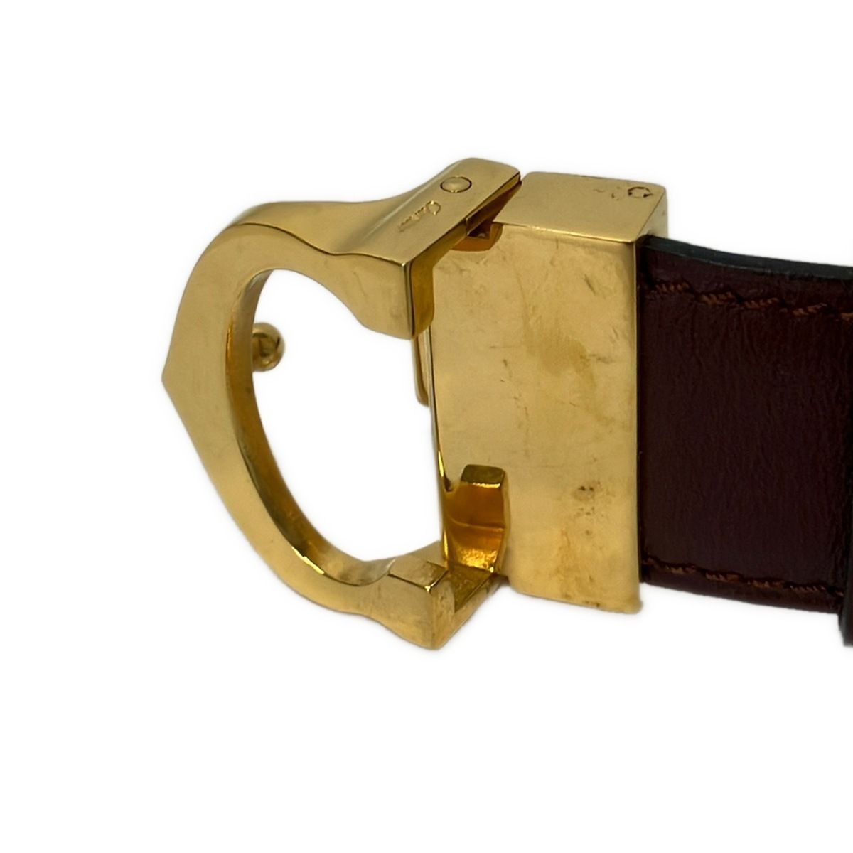Cartier leto Bordeaux Gold Leather Belt — view 3