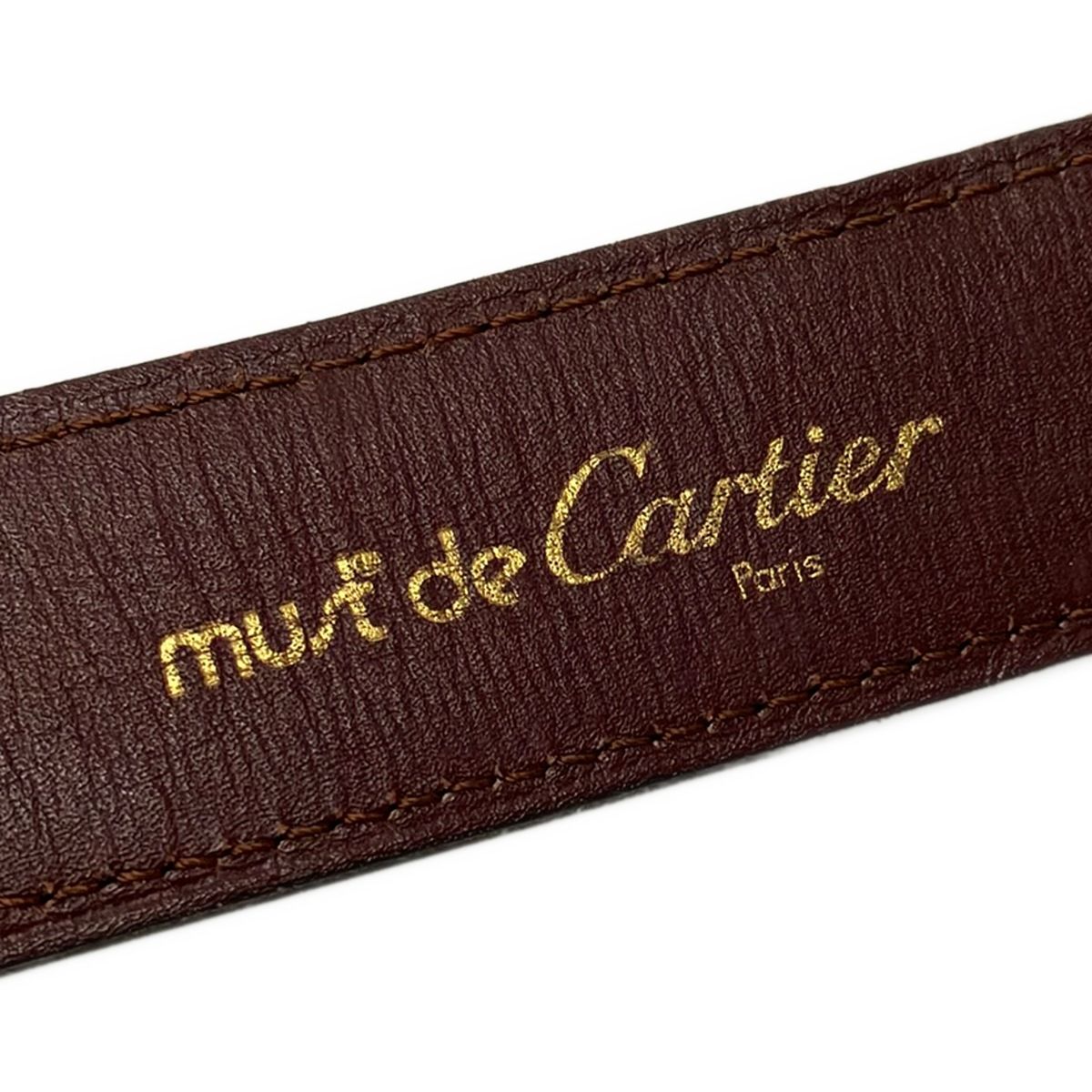 Cartier leto Bordeaux Gold Leather Belt — view 4