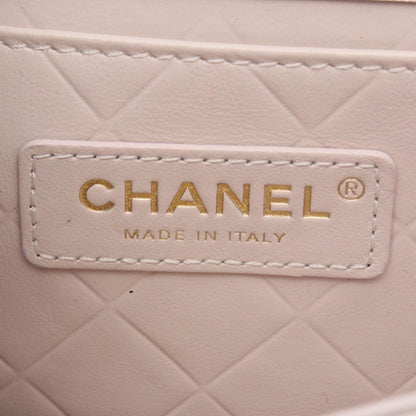 Chanel Shoulder Bag Quilted Pink Gray Leather Chain — view 4