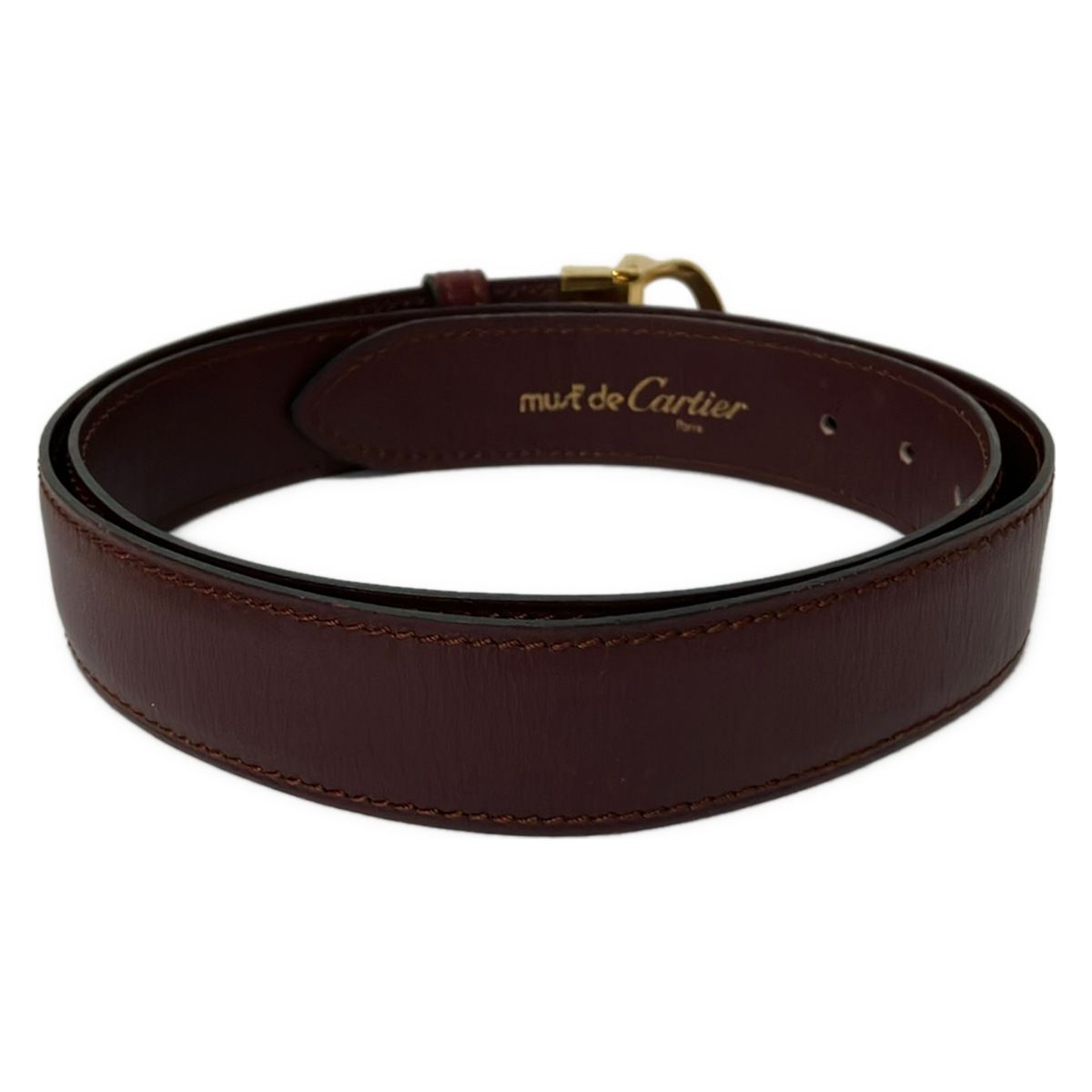 Cartier leto Bordeaux Gold Leather Belt — view 2