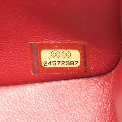 Chanel Shoulder Bag Mini Quilted Red Caviar Leather Chain — view 5