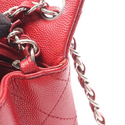 Chanel Shoulder Bag Mini Quilted Red Caviar Leather Chain — view 6