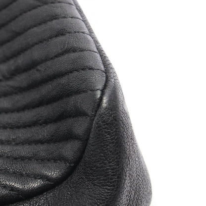 Chanel Shoulder Bag Blanc Stitch Black Leather Chain — view 8