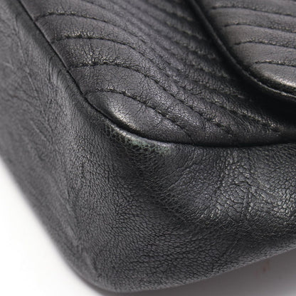 Chanel Shoulder Bag Blanc Stitch Black Leather Chain — view 7