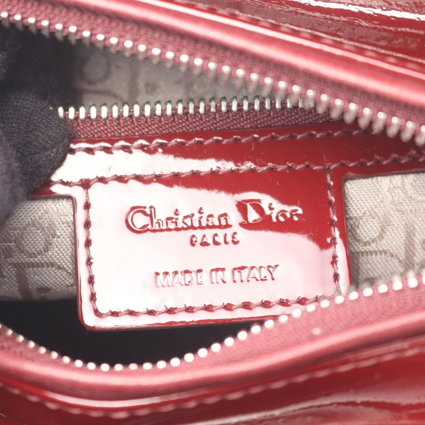 Dior Handbag Lady Dior Cannage 2-Way Bordeaux Patent Leather Tote — view 4
