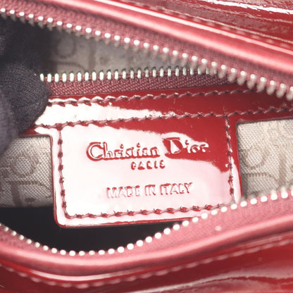 Dior Handbag Lady Dior Cannage 2-Way Bordeaux Patent Leather Tote — view 4