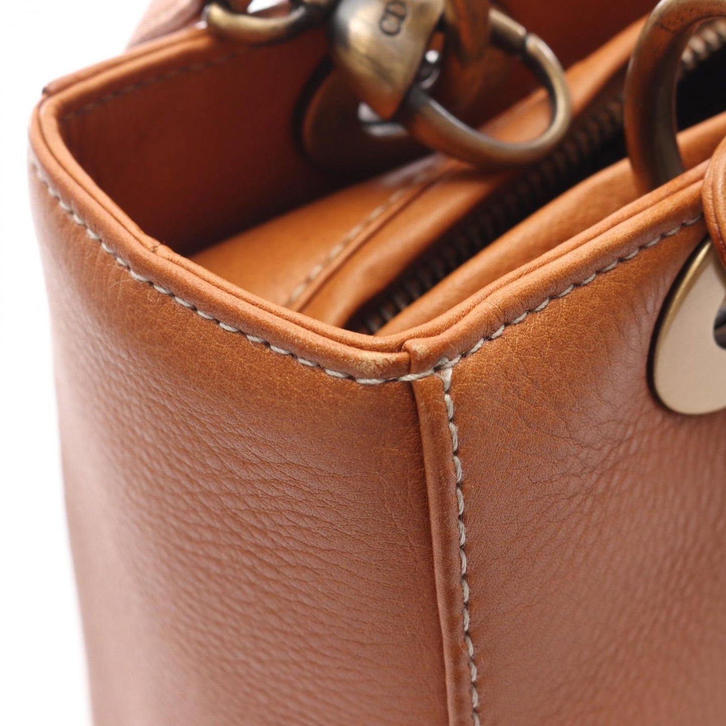 Dior Handbag Lady Dior Cannage 2-Way Camel Leather Lady Dior Tote — view 6