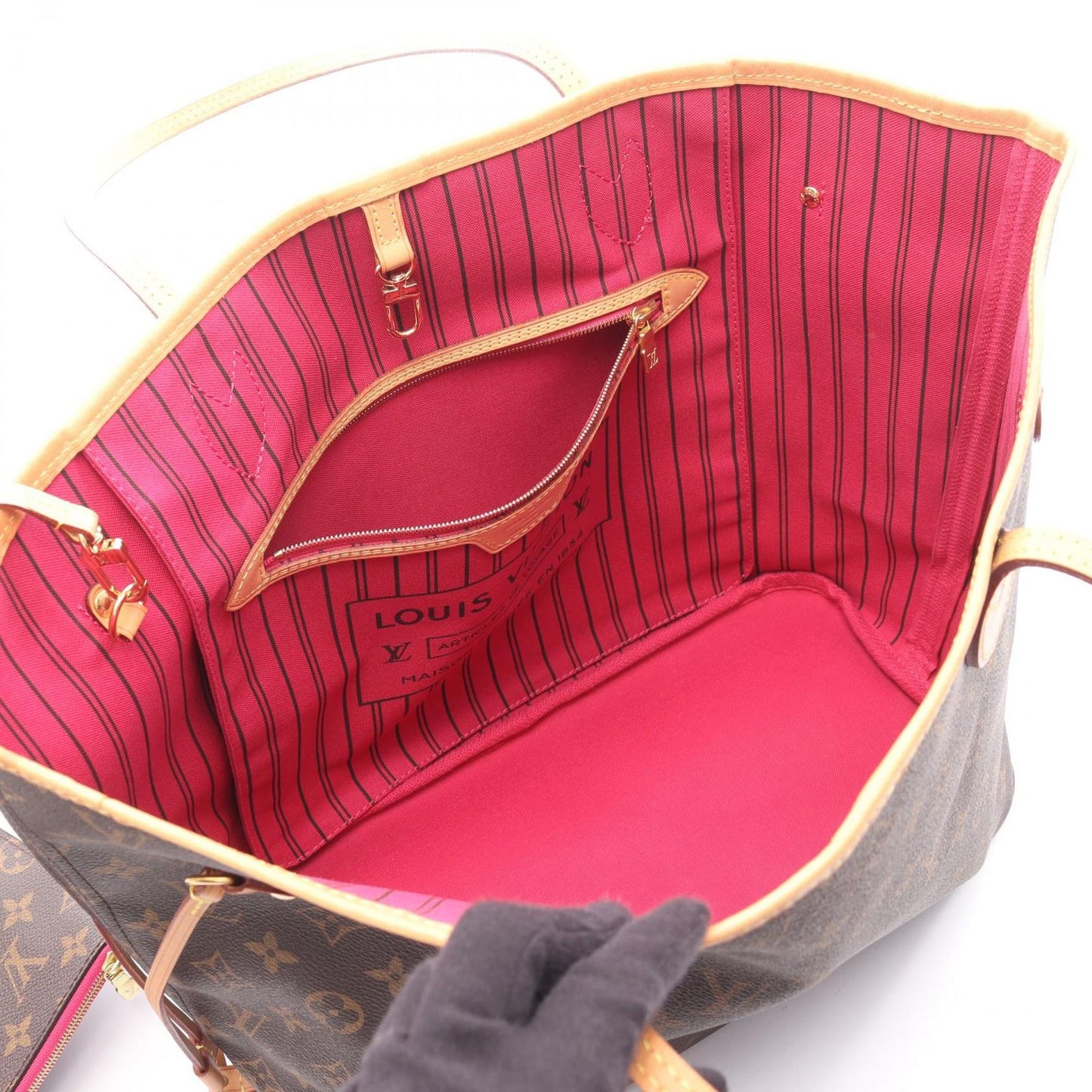 Louis Vuitton Tote Neverfull MM Monogram Pivoine Canvas Leather — view 3