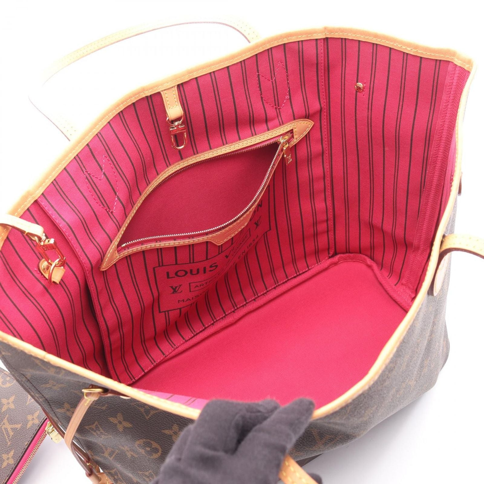 Louis Vuitton Tote Neverfull MM Monogram Pivoine Canvas Leather — view 3
