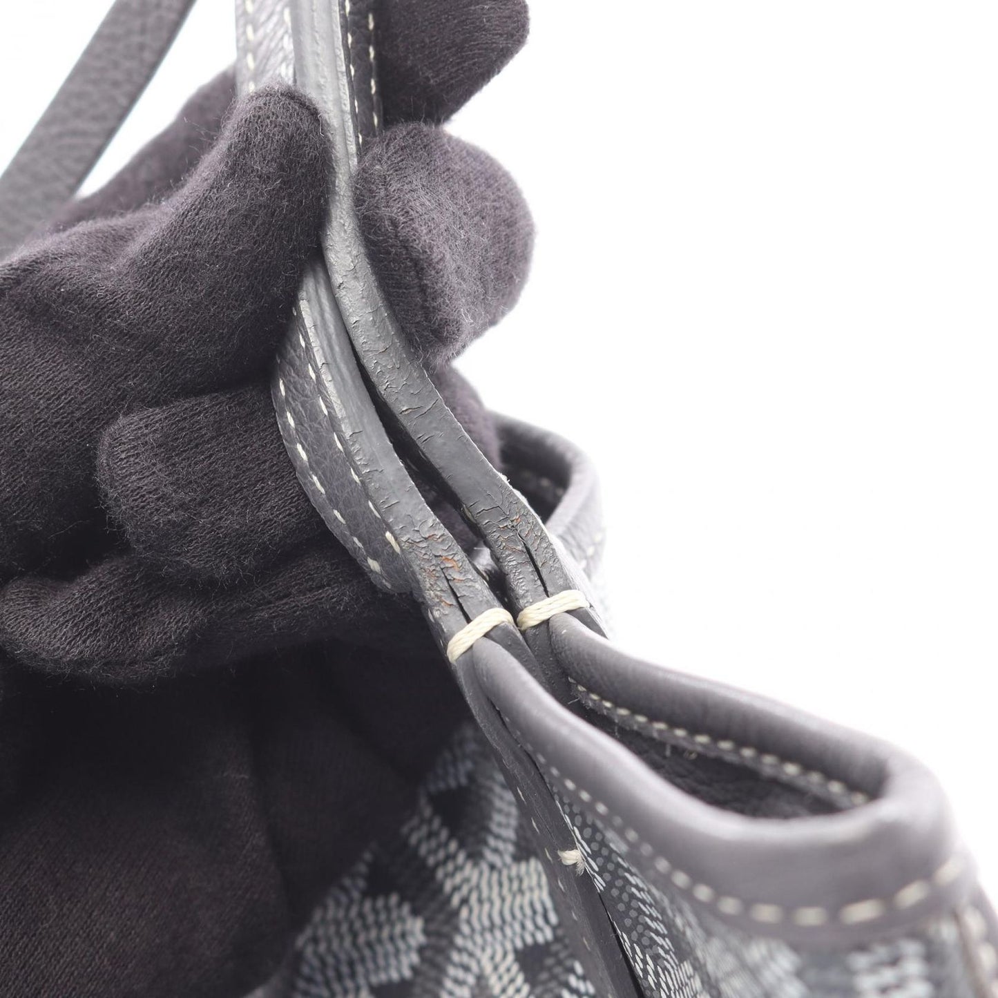 Goyard Tote Anjou Mini Pouch Reversible Gray Canvas Leather — view 9