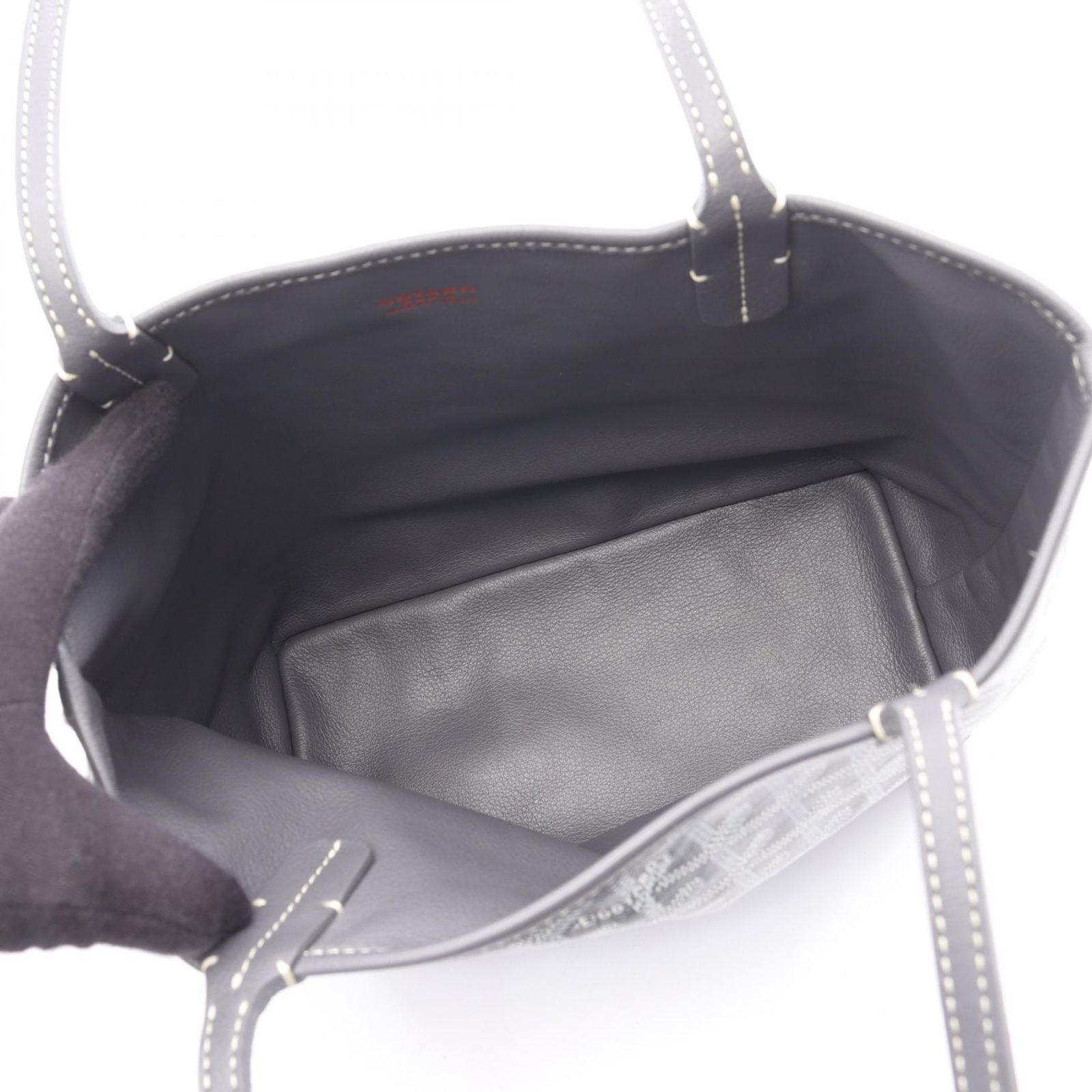 Goyard Tote Anjou Mini Pouch Reversible Gray Canvas Leather — view 3