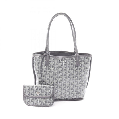 Goyard Tote Anjou Mini Pouch Reversible Gray Canvas Leather