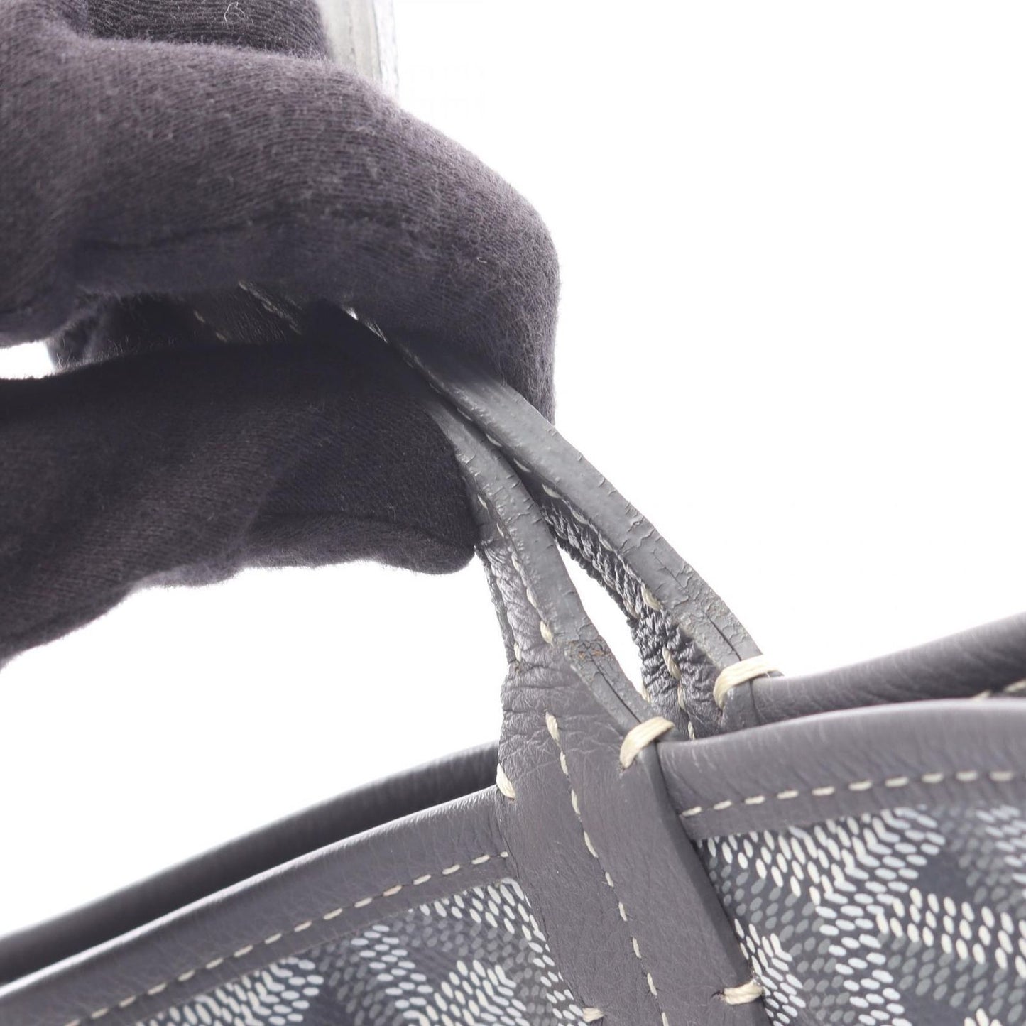 Goyard Tote Anjou Mini Pouch Reversible Gray Canvas Leather — view 6