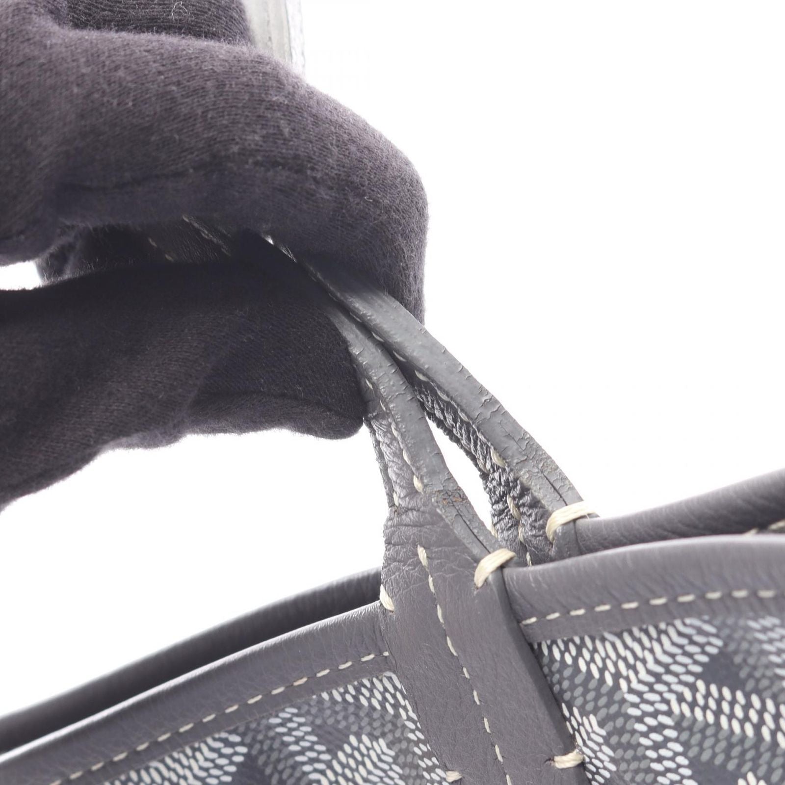 Goyard Tote Anjou Mini Pouch Reversible Gray Canvas Leather — view 6