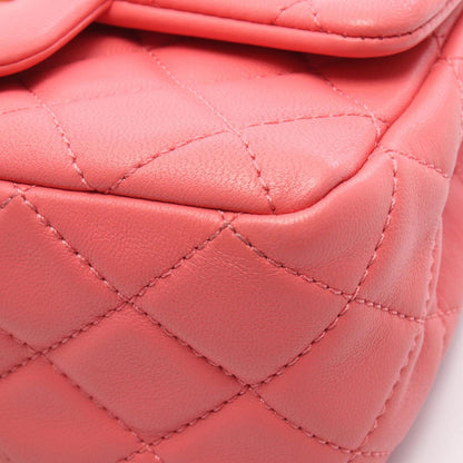 Chanel Shoulder Bag Quilted Pink Leather Mini Chain — view 7