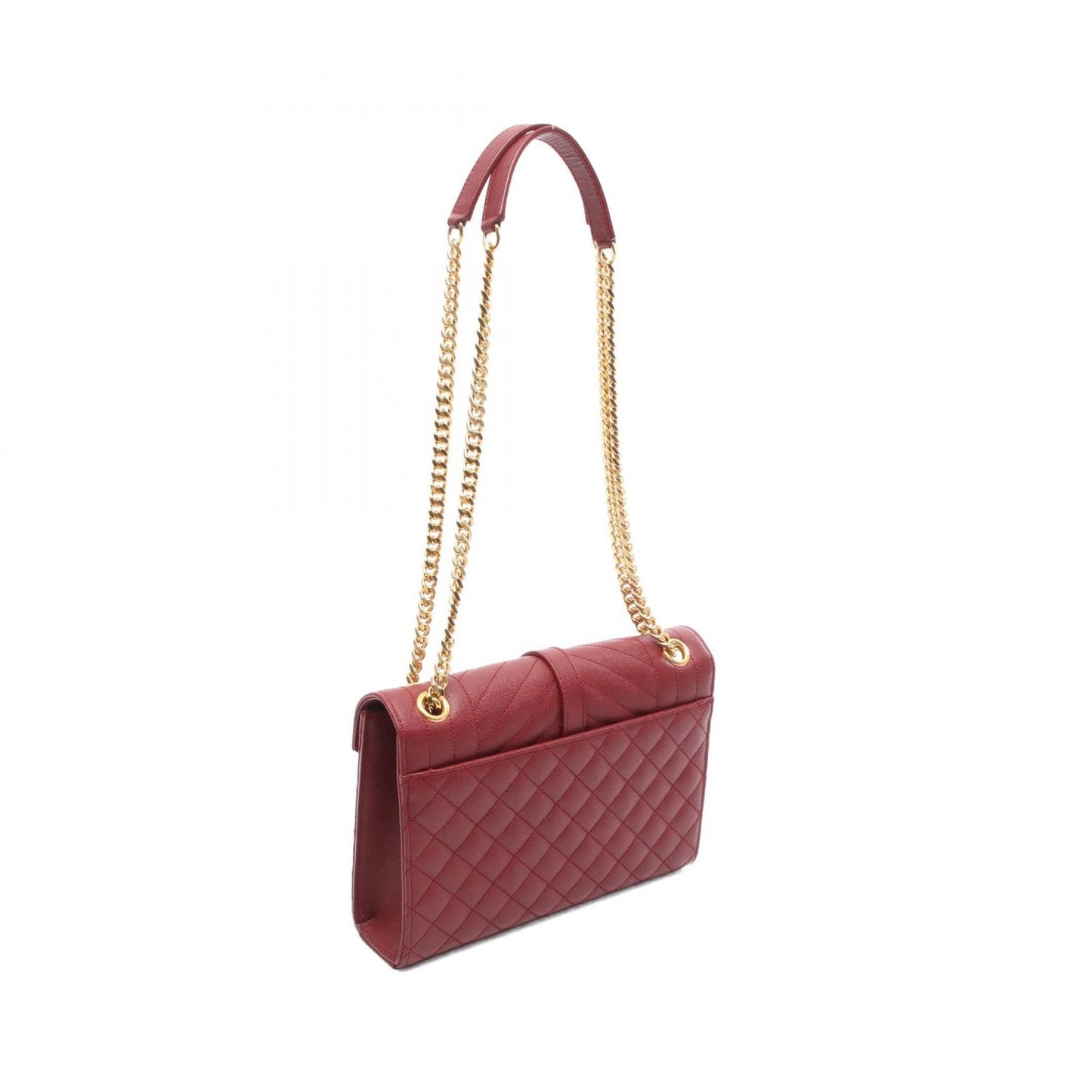 Saint Laurent Paris Shoulder Bag Envelope Red Leather Envelop Chain — view 2
