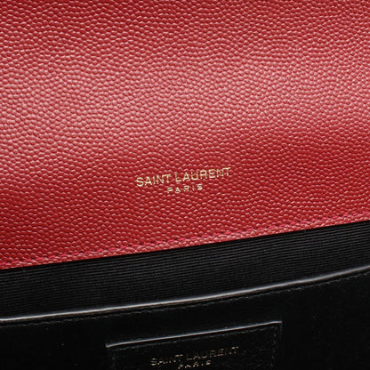 Saint Laurent Paris Shoulder Bag Envelope Red Leather Envelop Chain — view 4
