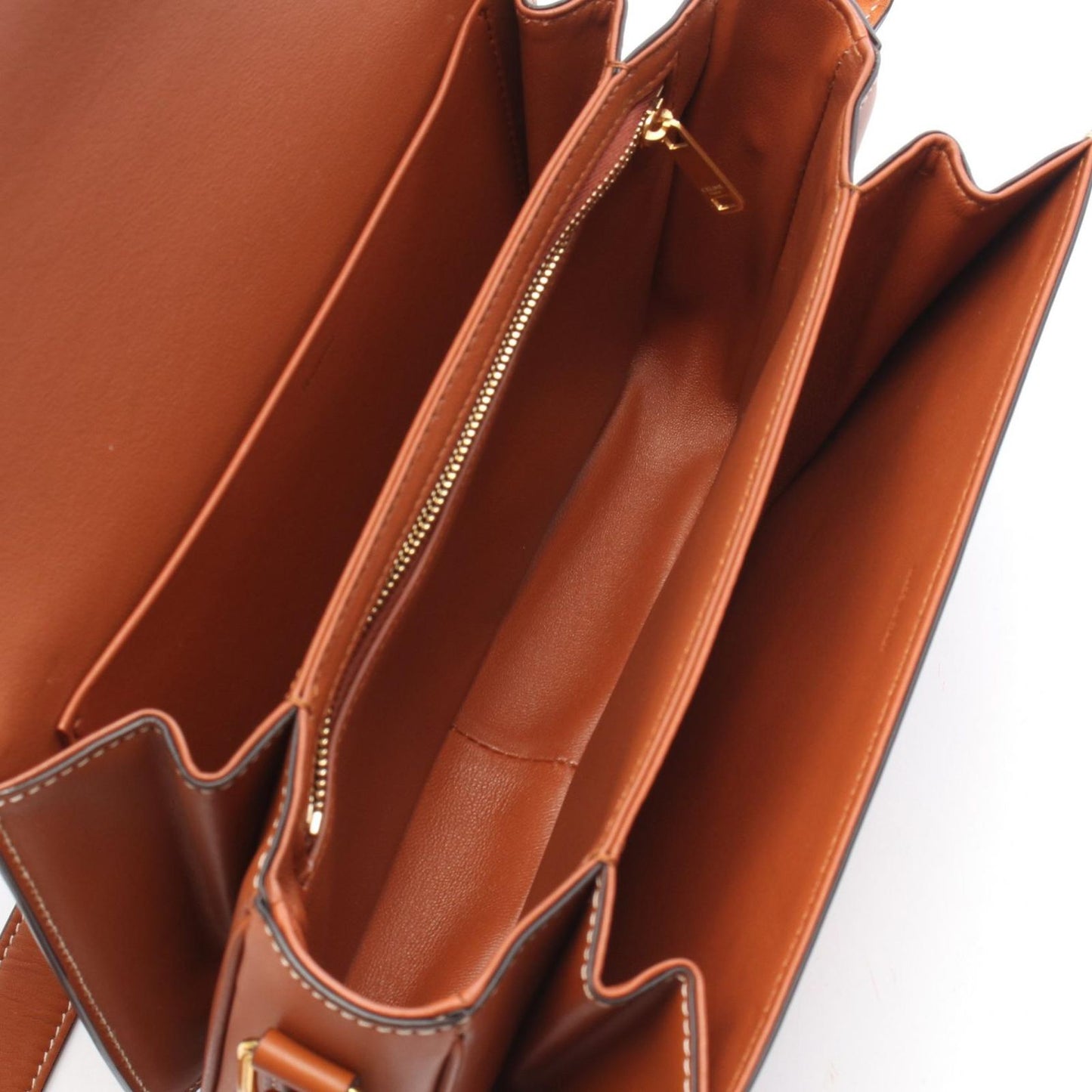 Celine Shoulder Bag Classic Triomphe Brown Fabric Leather — view 3