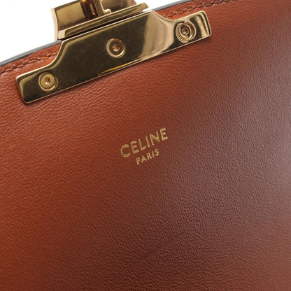 Celine Shoulder Bag Classic Triomphe Brown Fabric Leather — view 4
