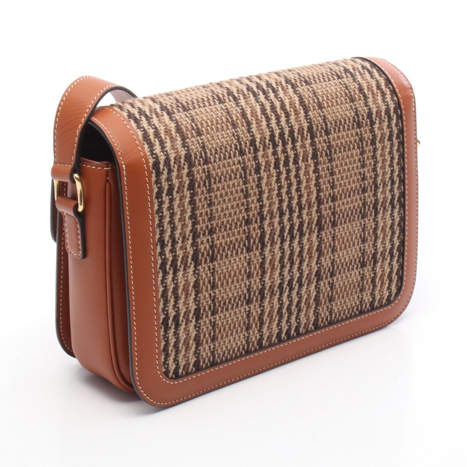 Celine Shoulder Bag Classic Triomphe Brown Fabric Leather — view 2