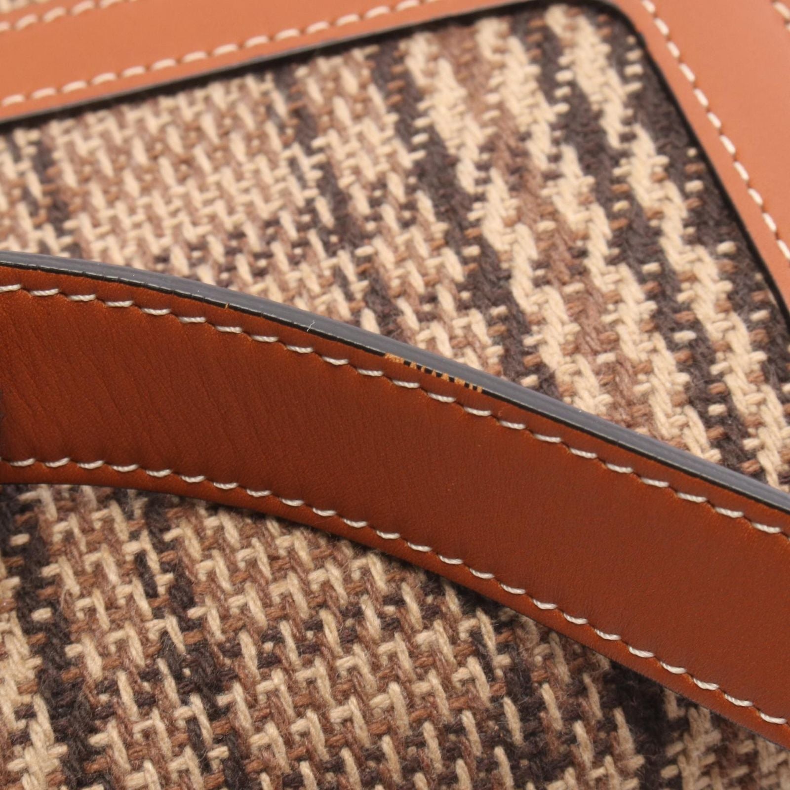 Celine Shoulder Bag Classic Triomphe Brown Fabric Leather — view 9