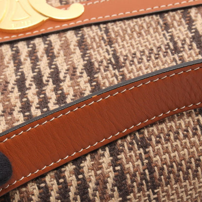Celine Shoulder Bag Classic Triomphe Brown Fabric Leather — view 7