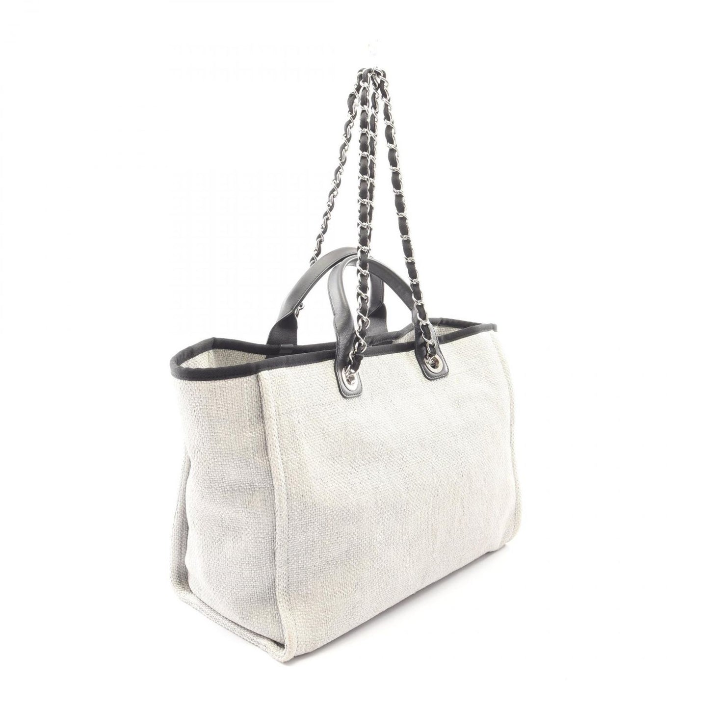 Chanel Tote Deauville GM 2-Way Light Gray Leather Chain GM — view 2