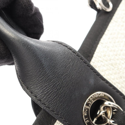 Chanel Tote Deauville GM 2-Way Light Gray Leather Chain GM — view 8