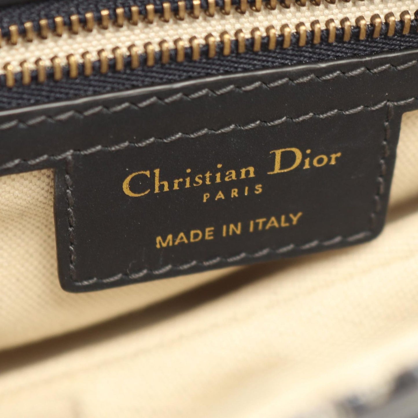 Dior Saddle Bag Oblique Peacock 2-Way Navy Canvas Leather — view 4