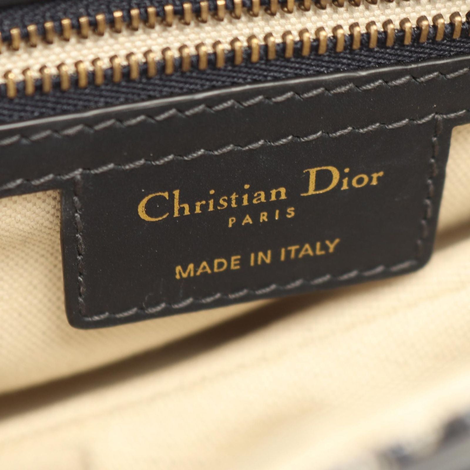 Dior Saddle Bag Oblique Peacock 2-Way Navy Canvas Leather — view 4