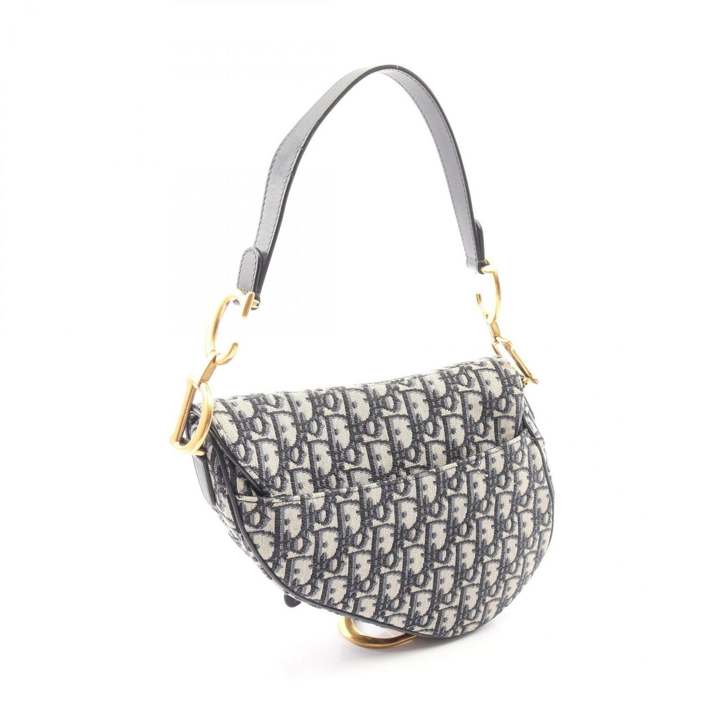 Dior Saddle Bag Oblique Peacock 2-Way Navy Canvas Leather — view 2