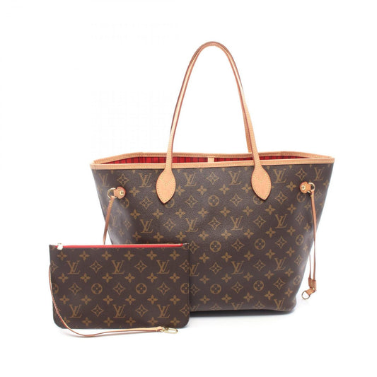 Louis Vuitton Tote Neverfull MM Monogram Cerise Canvas Leather