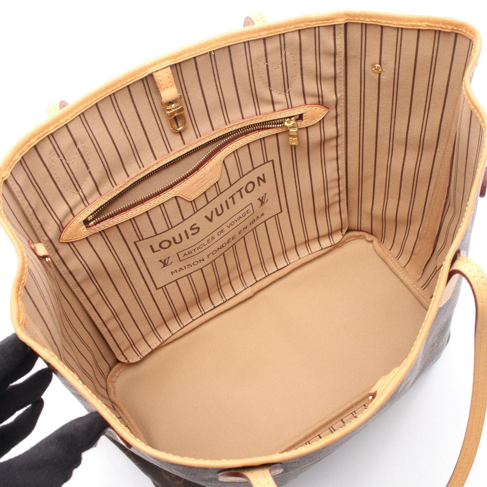 Louis Vuitton Tote Neverfull MM Monogram Canvas Leather — view 3