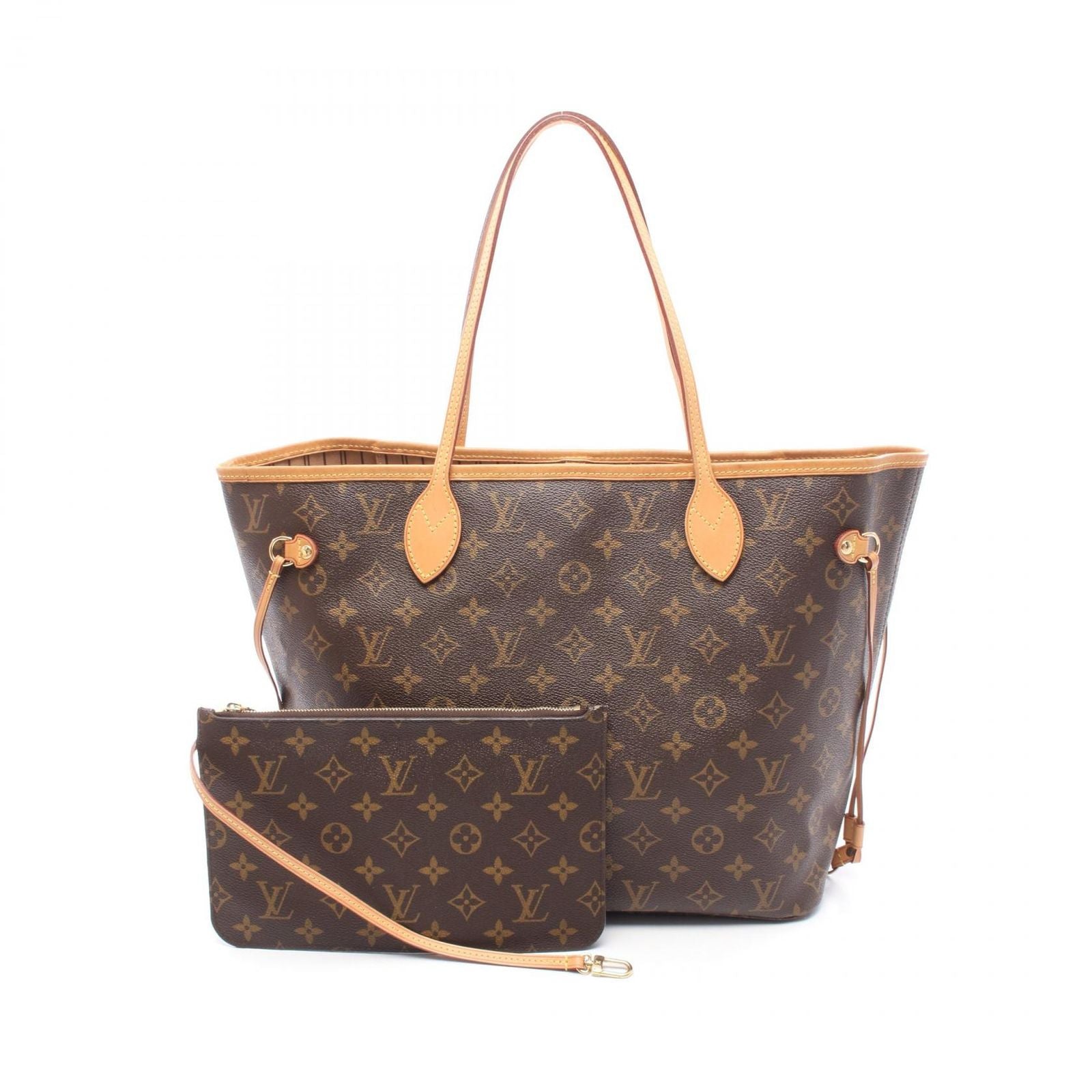 Louis Vuitton Tote Neverfull MM Monogram Canvas Leather