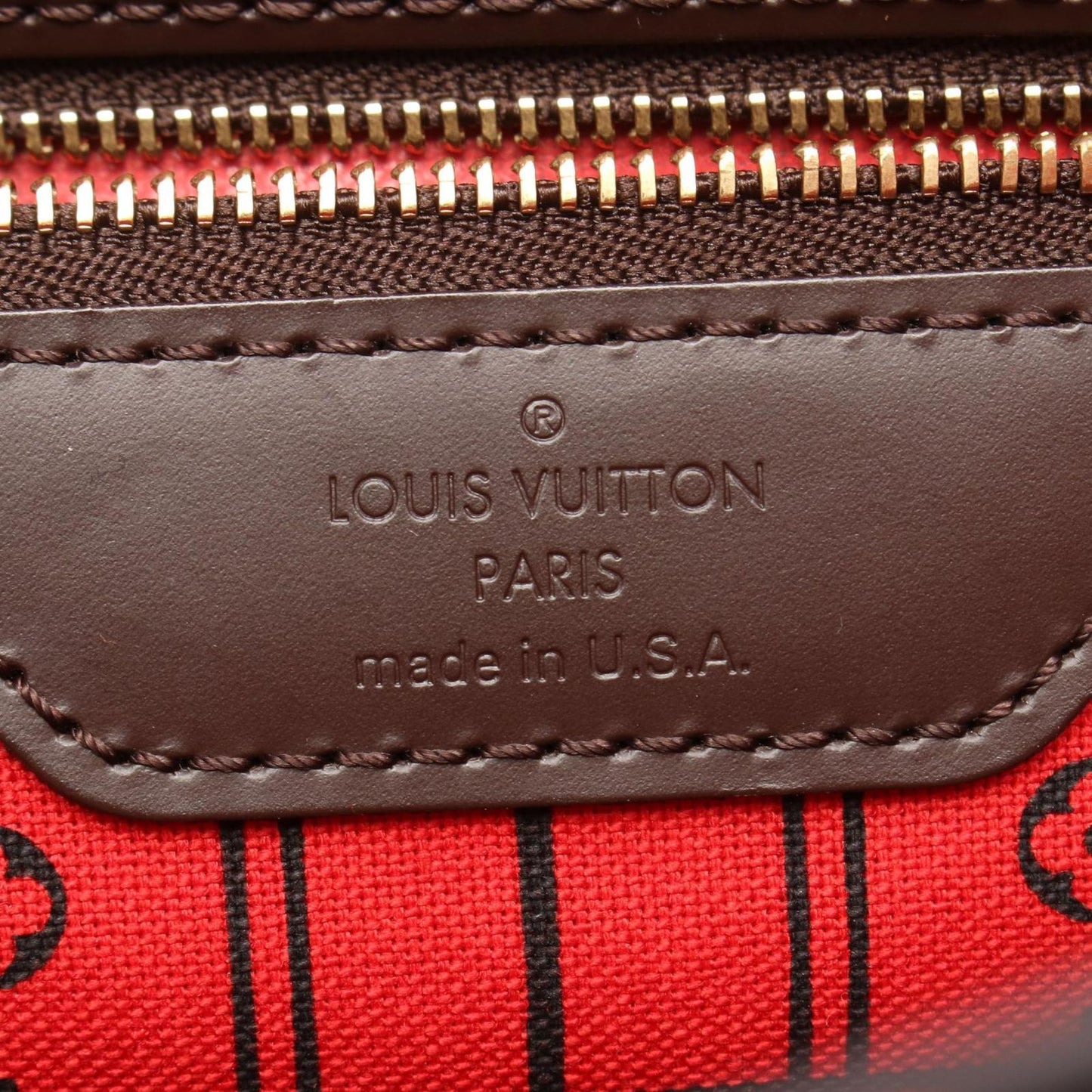 Louis Vuitton Tote Neverfull MM Damier Ebene Canvas Leather — view 4