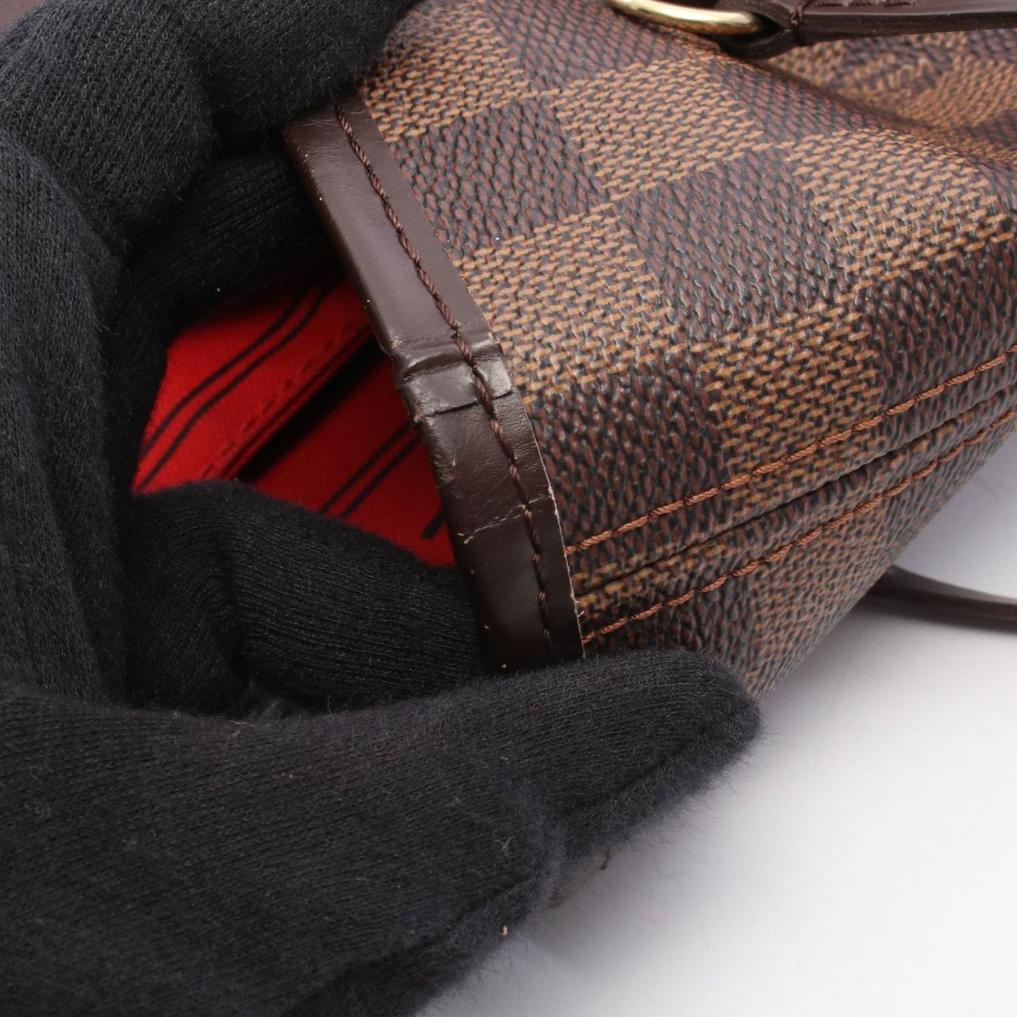 Louis Vuitton Tote Neverfull MM Damier Ebene Canvas Leather — view 8