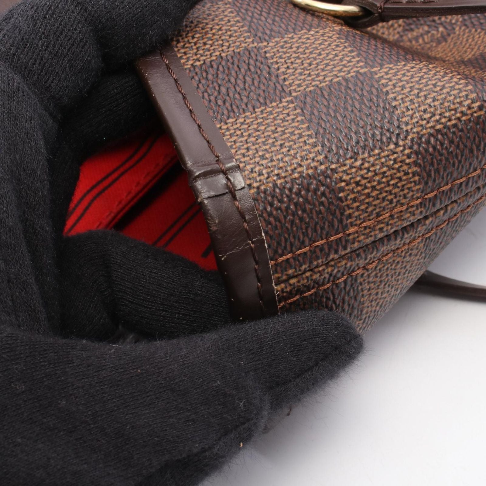 Louis Vuitton Tote Neverfull MM Damier Ebene Canvas Leather — view 8