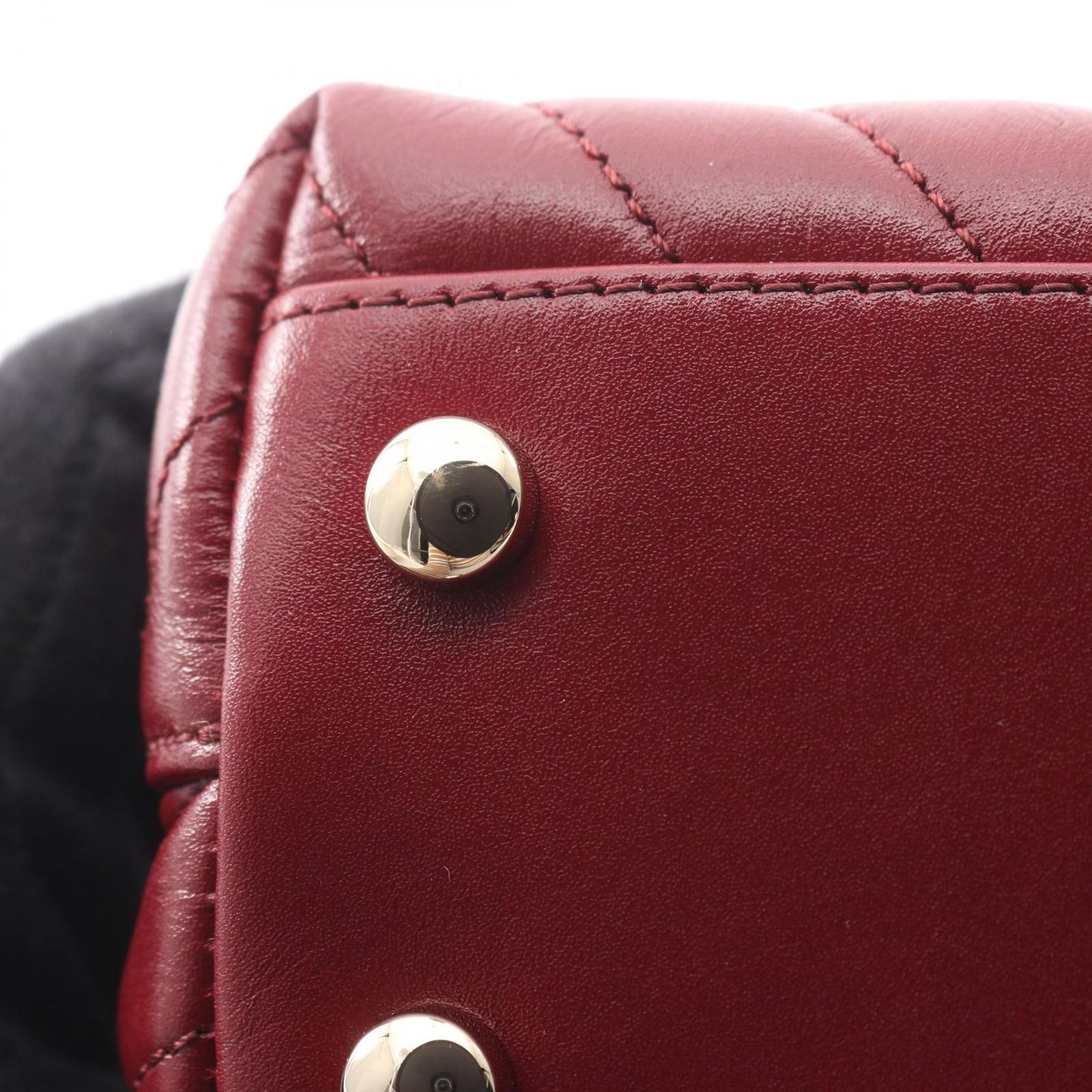 Chanel Handbag Coco Handle Flap Stitch Blanc 2-Way Red Leather Chain — view 7