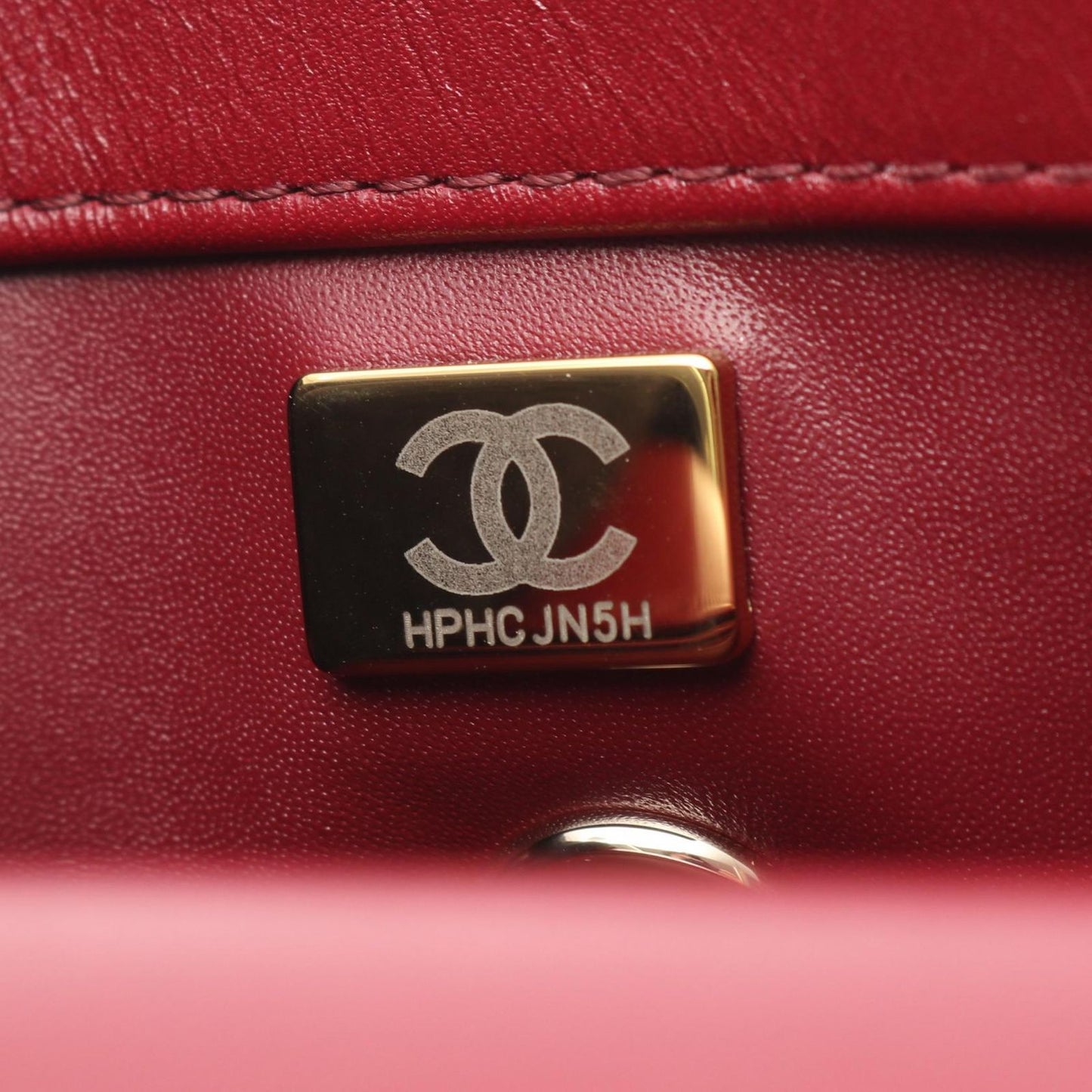 Chanel Handbag Coco Handle Flap Stitch Blanc 2-Way Red Leather Chain — view 5