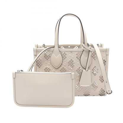 Gucci Handbag Diamond Cutout Small 2-Way White Leather