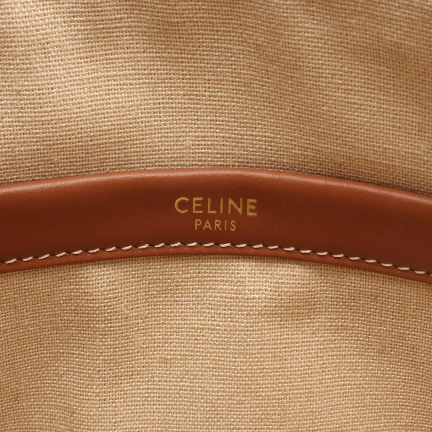 Celine Tote Small Cabas Thais 2-Way Beige Brown Canvas Leather — view 4