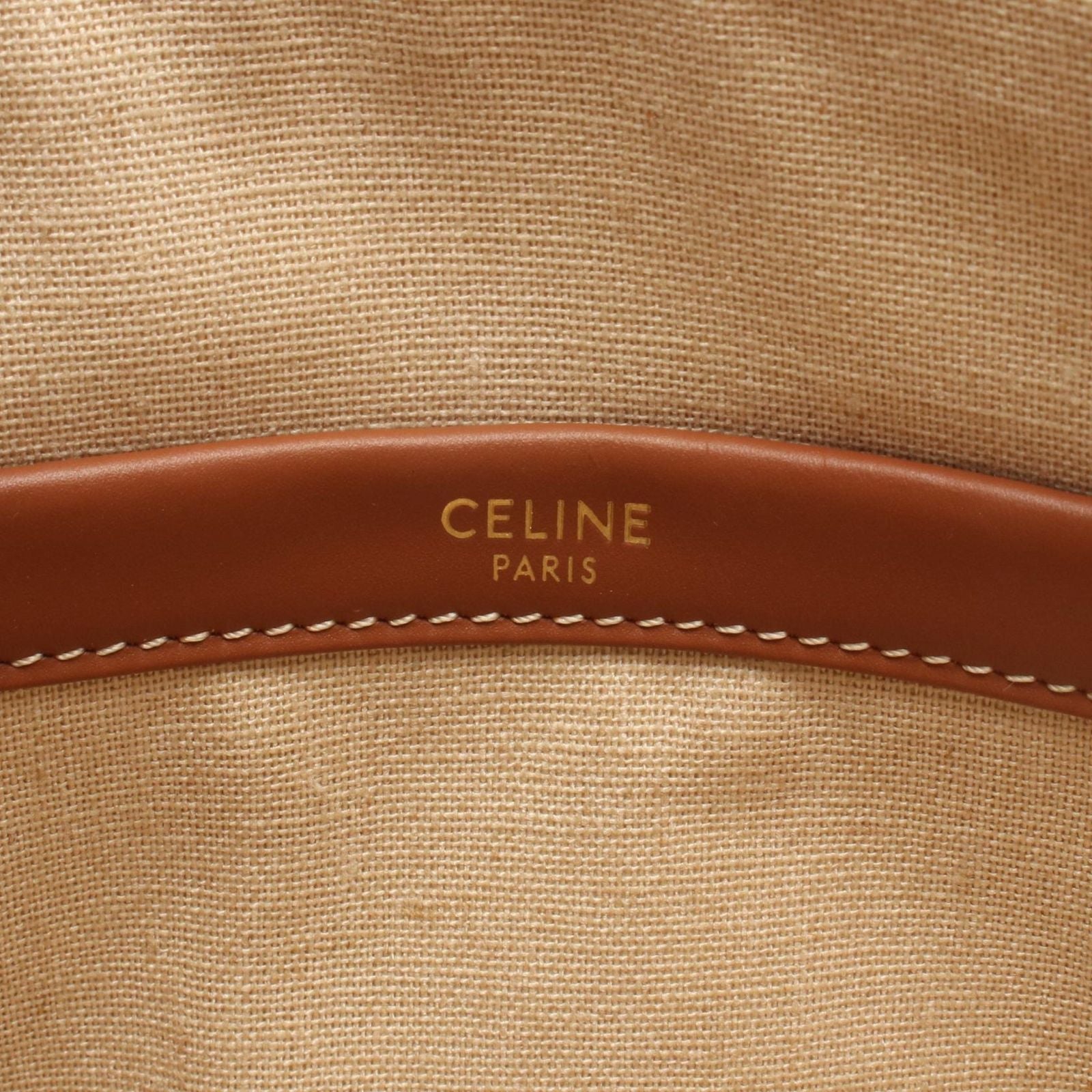 Celine Tote Small Cabas Thais 2-Way Beige Brown Canvas Leather — view 4