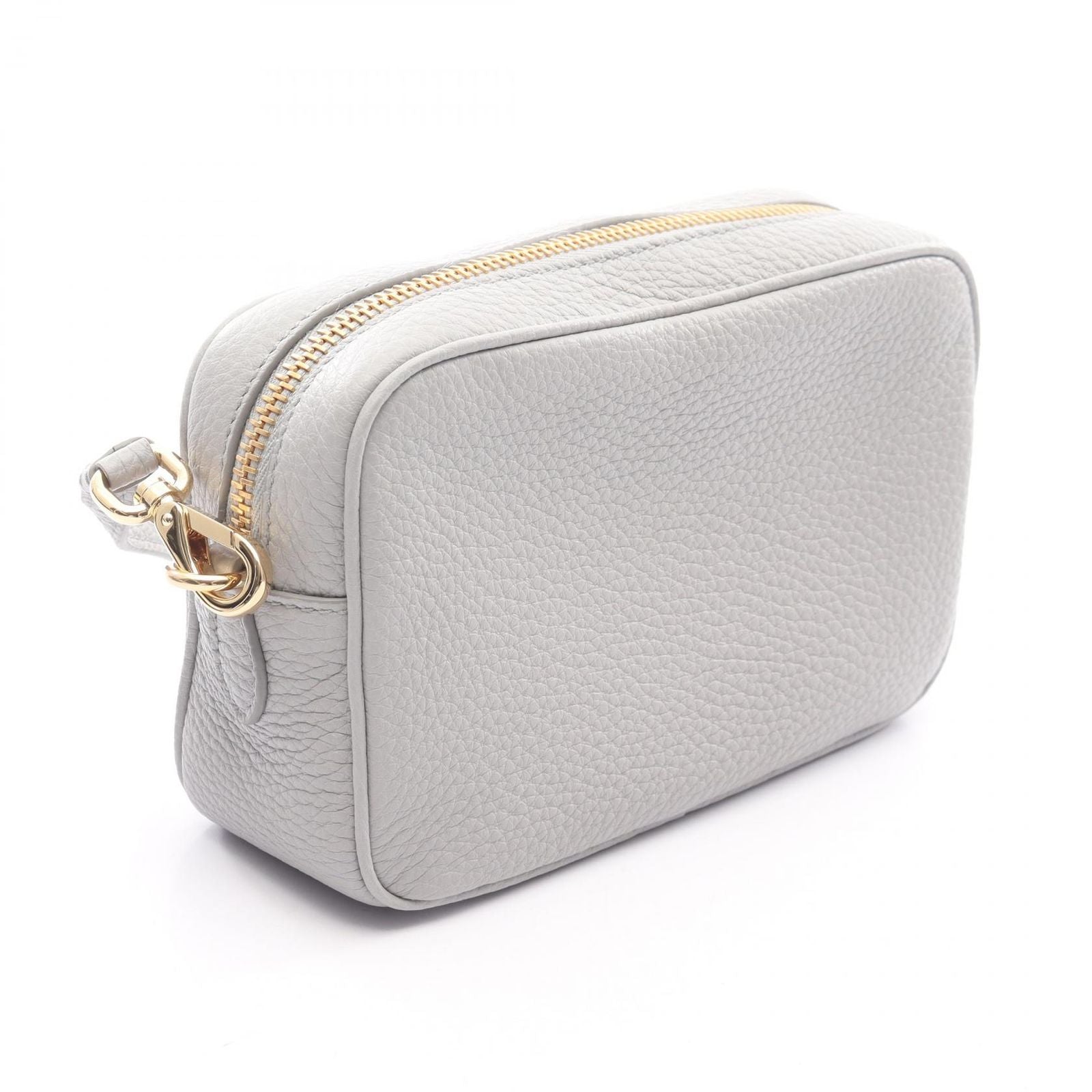 Prada Shoulder Bag Gray Leather Triangle Logo Mini — view 2