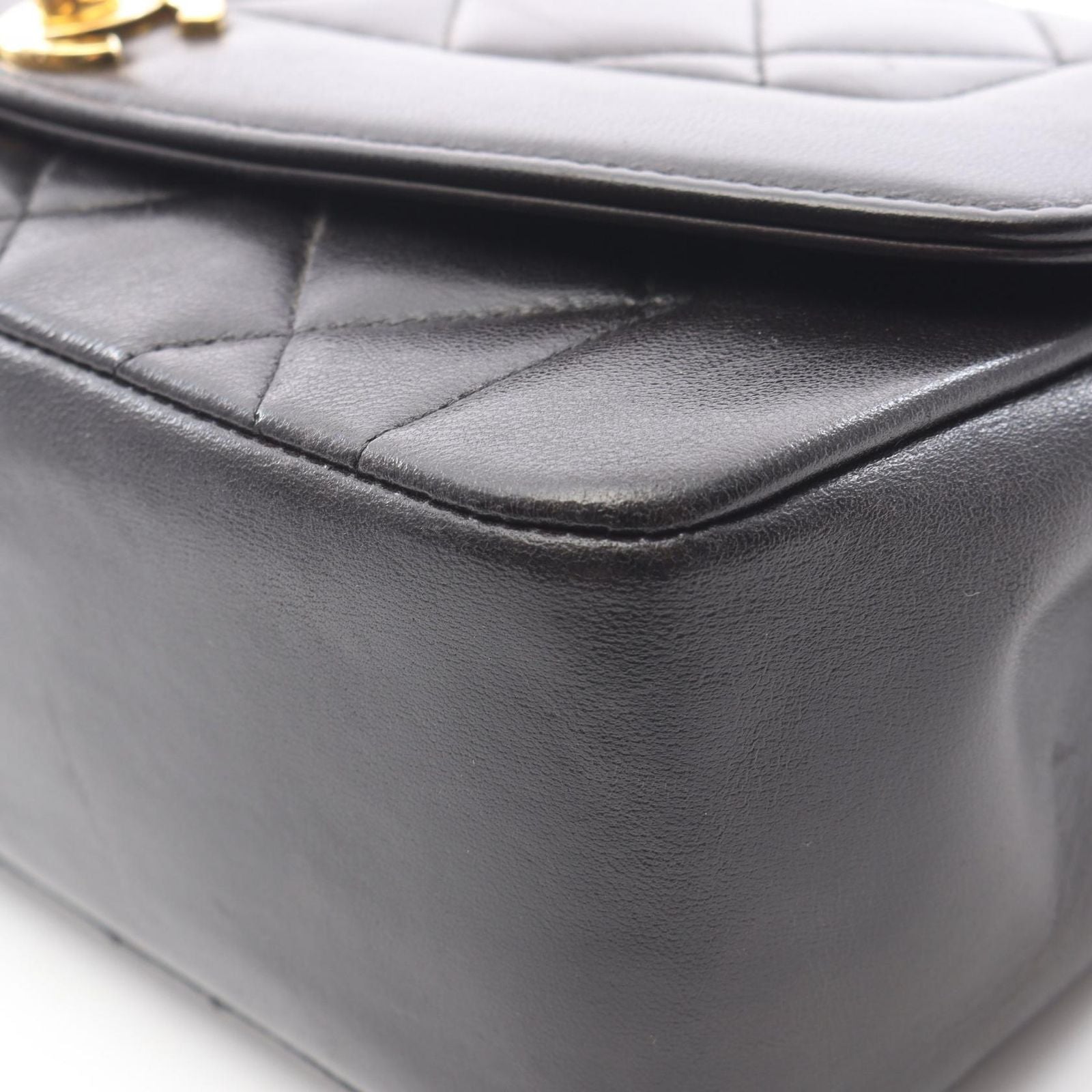 Chanel Shoulder Bag Quilted Diana Flap Black Lambskin Chain — view 7