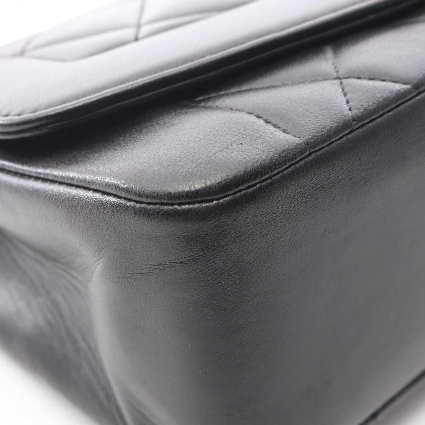Chanel Shoulder Bag Quilted Diana Flap Black Lambskin Chain — view 8