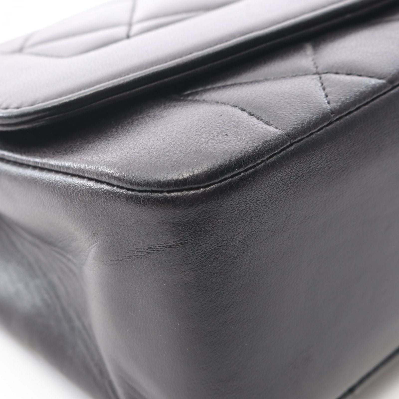 Chanel Shoulder Bag Quilted Diana Flap Black Lambskin Chain — view 8